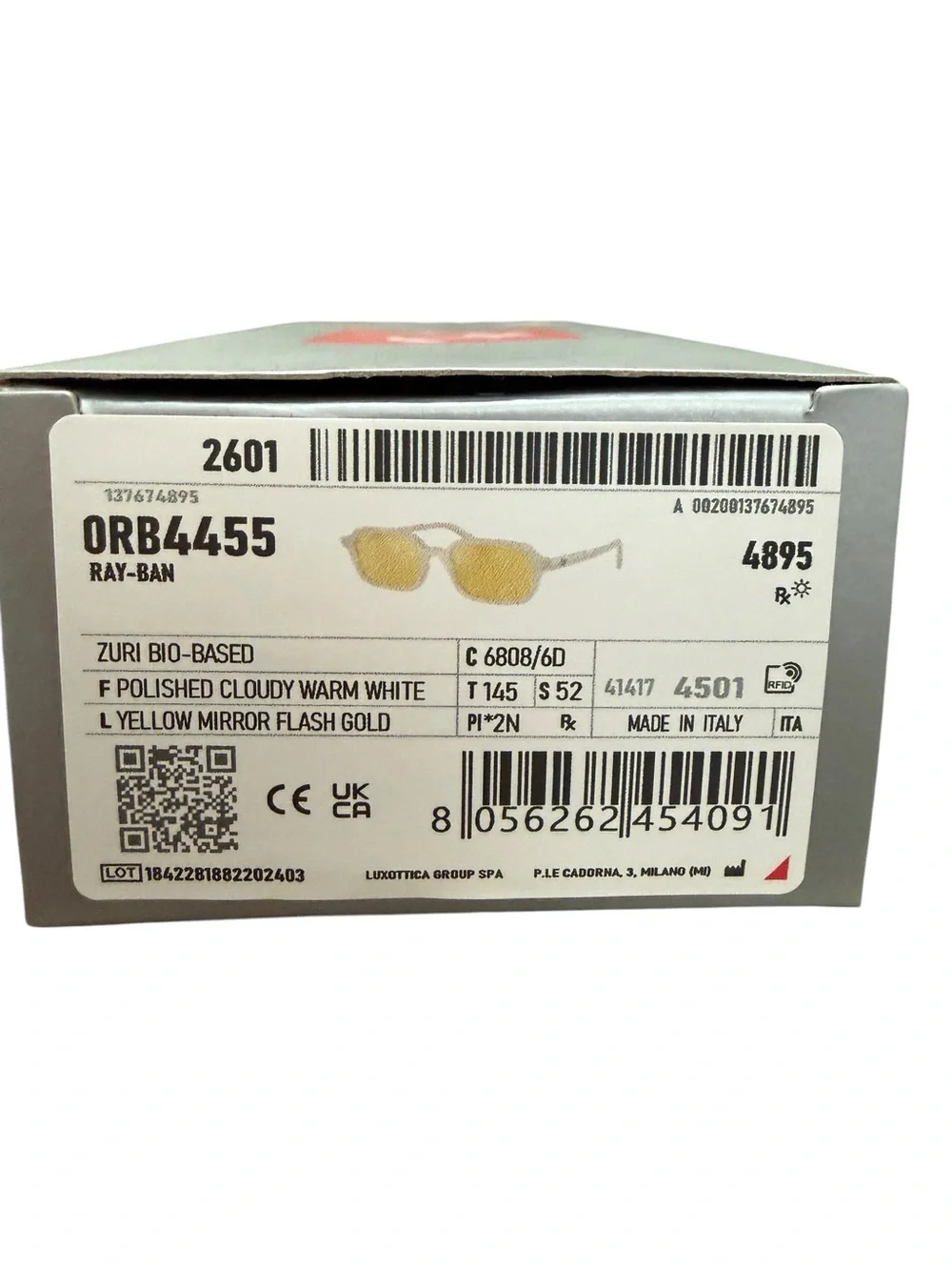 NIB Ray-Ban ORB4455 Sunglasses - Zuri Bio-Based